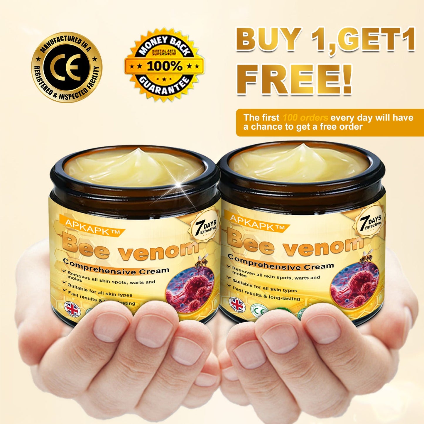🐝✨ APKAPK® Bee venom Comprehensive Cream 🔥 Sagging Skin, Fine Lines, Loss of Firmness, Flat Bust, Drooping Hips, and More